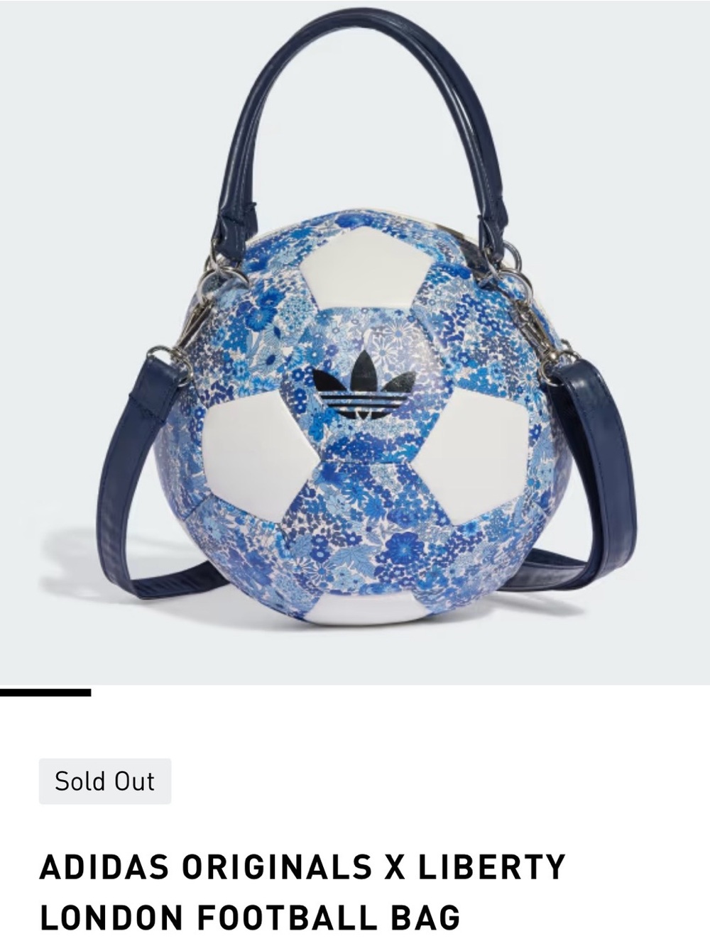 adidas Originals Blue Floral Soccer Ball Bag